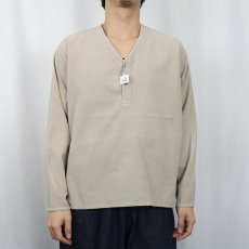 画像2: 80's ロシア軍 ヘンリーネックスリーピングシャツ 後染め (2)