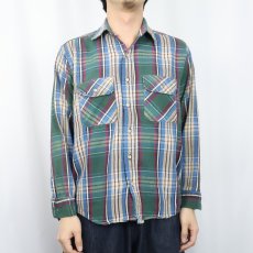 画像2: 80's McGREGOR チェック柄 ヘビーネルシャツ 15-M-15 1/2 (2)