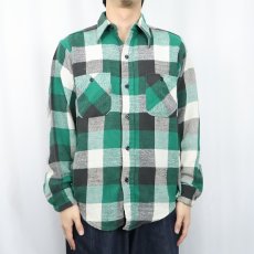 画像2: 70〜80's Mr. Leggs ブロックチェック柄 ヘビーネルシャツ M (2)