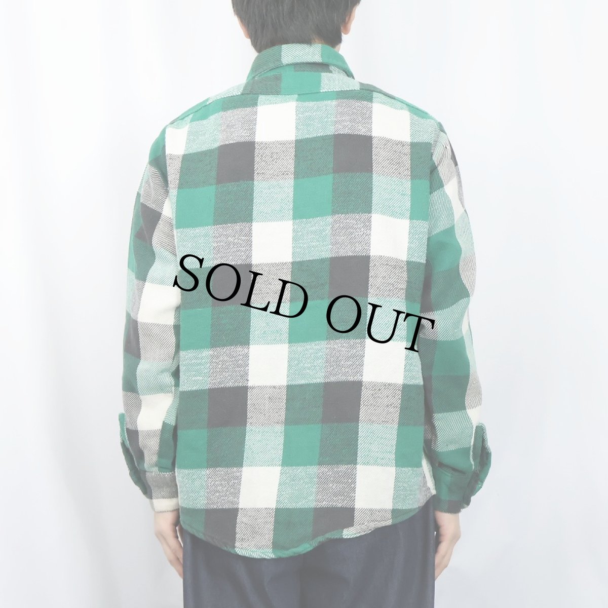 画像3: 70〜80's Mr. Leggs ブロックチェック柄 ヘビーネルシャツ M (3)