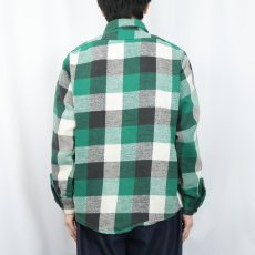 画像3: 70〜80's Mr. Leggs ブロックチェック柄 ヘビーネルシャツ M (3)