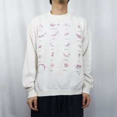 画像2: 90's USA製 "WINE STAINS" プリントスウェット XL (2)
