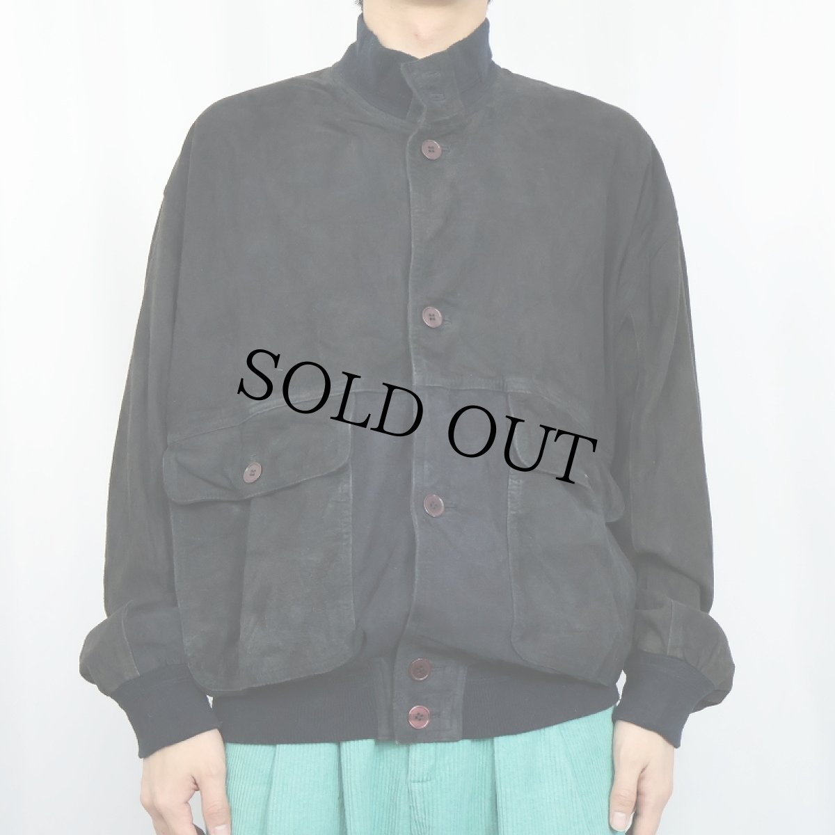 画像2:  "A-1 TYPE" スエードレザー ヴァルスタージャケット BLACK SIZE48 (2)