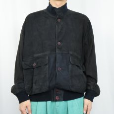 画像2:  "A-1 TYPE" スエードレザー ヴァルスタージャケット BLACK SIZE48 (2)