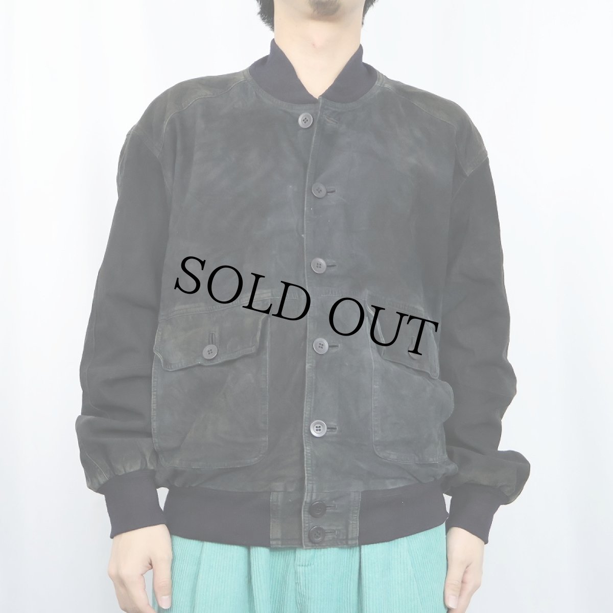 画像2: Leather Fastion "A-1 TYPE" スエードレザー ヴァルスタージャケット BLACK (2)