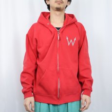 画像3: 2002 WEEZER オルタナティブロックバンド ロゴプリント スウェットジップパーカー L (3)