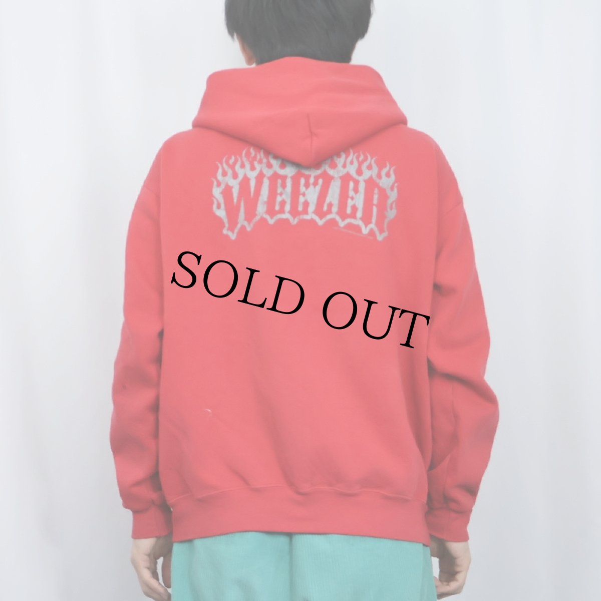 画像4: 2002 WEEZER オルタナティブロックバンド ロゴプリント スウェットジップパーカー L (4)