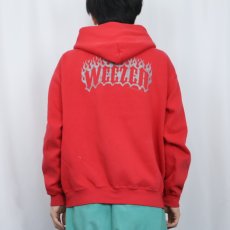 画像4: 2002 WEEZER オルタナティブロックバンド ロゴプリント スウェットジップパーカー L (4)