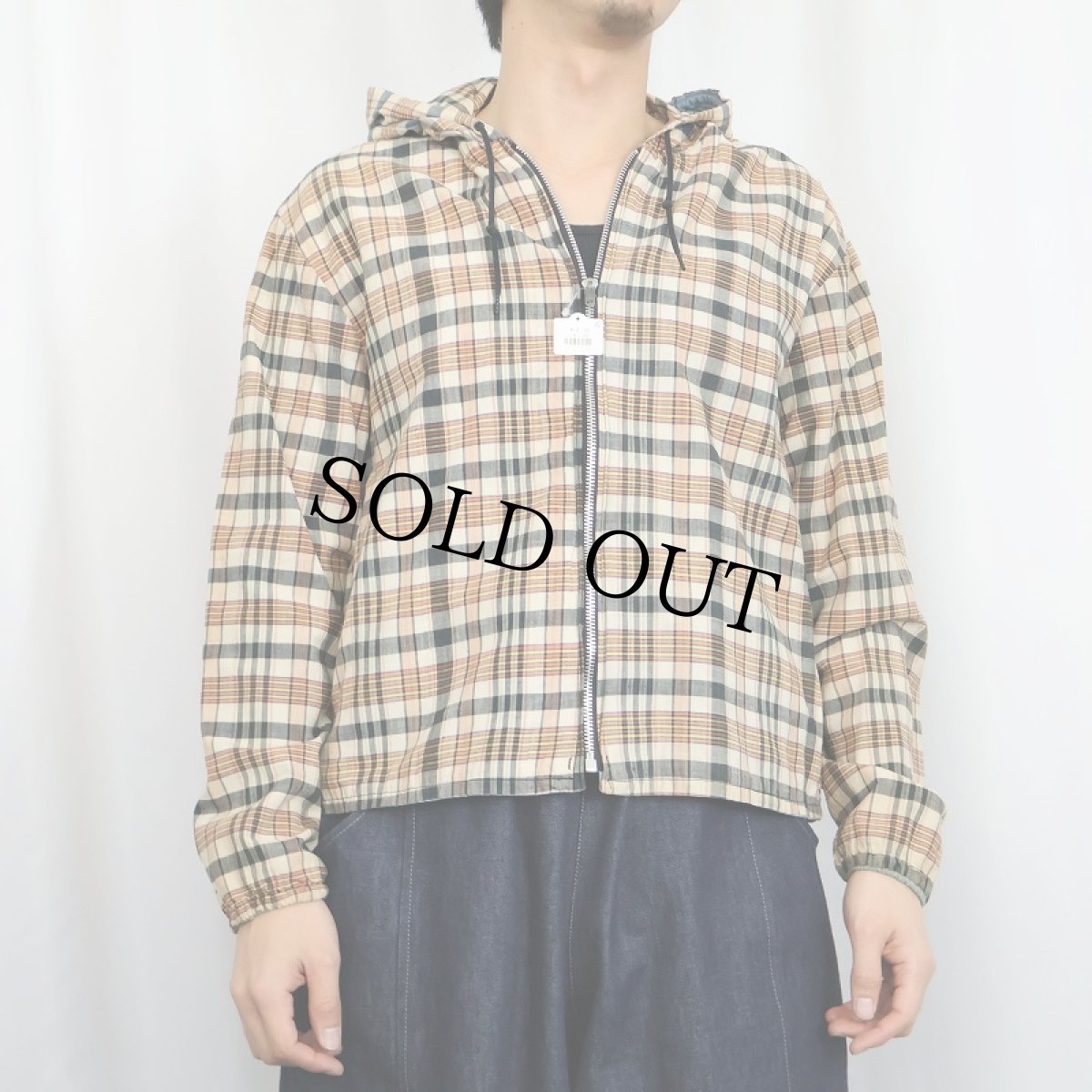 画像5: 50〜60's チェック柄 リバーシブルジップパーカー  (5)