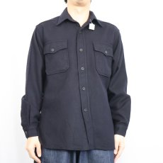 画像2: 40's U.S.NAVY NAVAL CLOTHING FACTORY CPOシャツ NAVY (2)