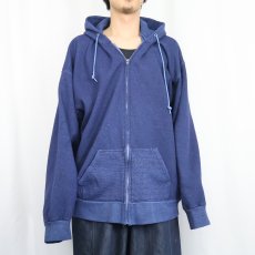 画像2: 90's PRO SPIRIT USA製 後染め 無地スウェットジップパーカー 3XL (2)
