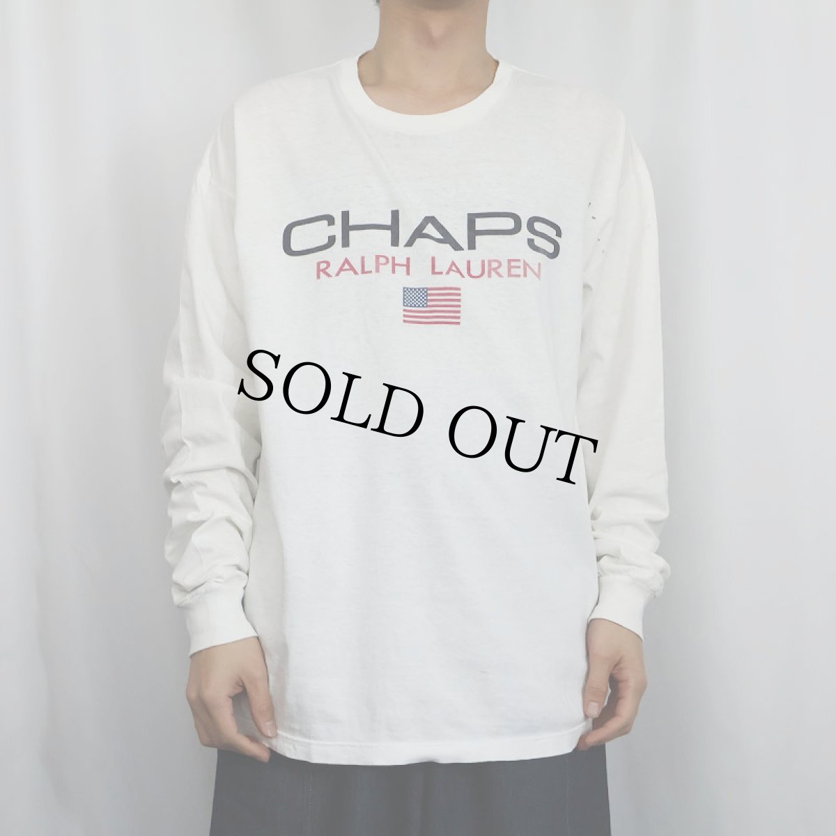 画像2: 【SALE】 90's CHAPS Ralph Lauren USA製 ロゴプリントロンT M (2)