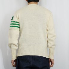 画像3: 60's ART KNITTING MILLS Vネック レタードニットセーター (3)