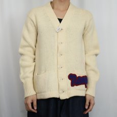 画像2: 50〜60's "nampa" レタードニットカーディガン (2)