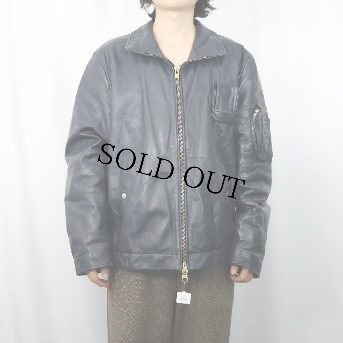 画像2: 70〜80's "FRENCH AIR FORCE Type" レザージャケット SIZE52 (2)