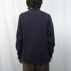 画像3: 90's J.CREW ロールネック コットンニットセーター NAVY S (3)