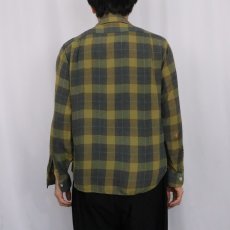 画像3: 50's〜 Sears "Milliken Fabric" チェック柄 レーヨン混 オープンカラーシャツ M (3)