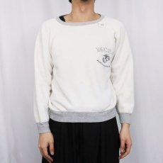 画像2: 50〜60's MCSA 染み込みプリント リブ切り替え ラグランスウェット  (2)