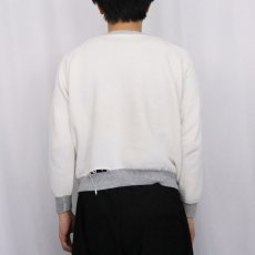 画像3: 50〜60's MCSA 染み込みプリント リブ切り替え ラグランスウェット  (3)
