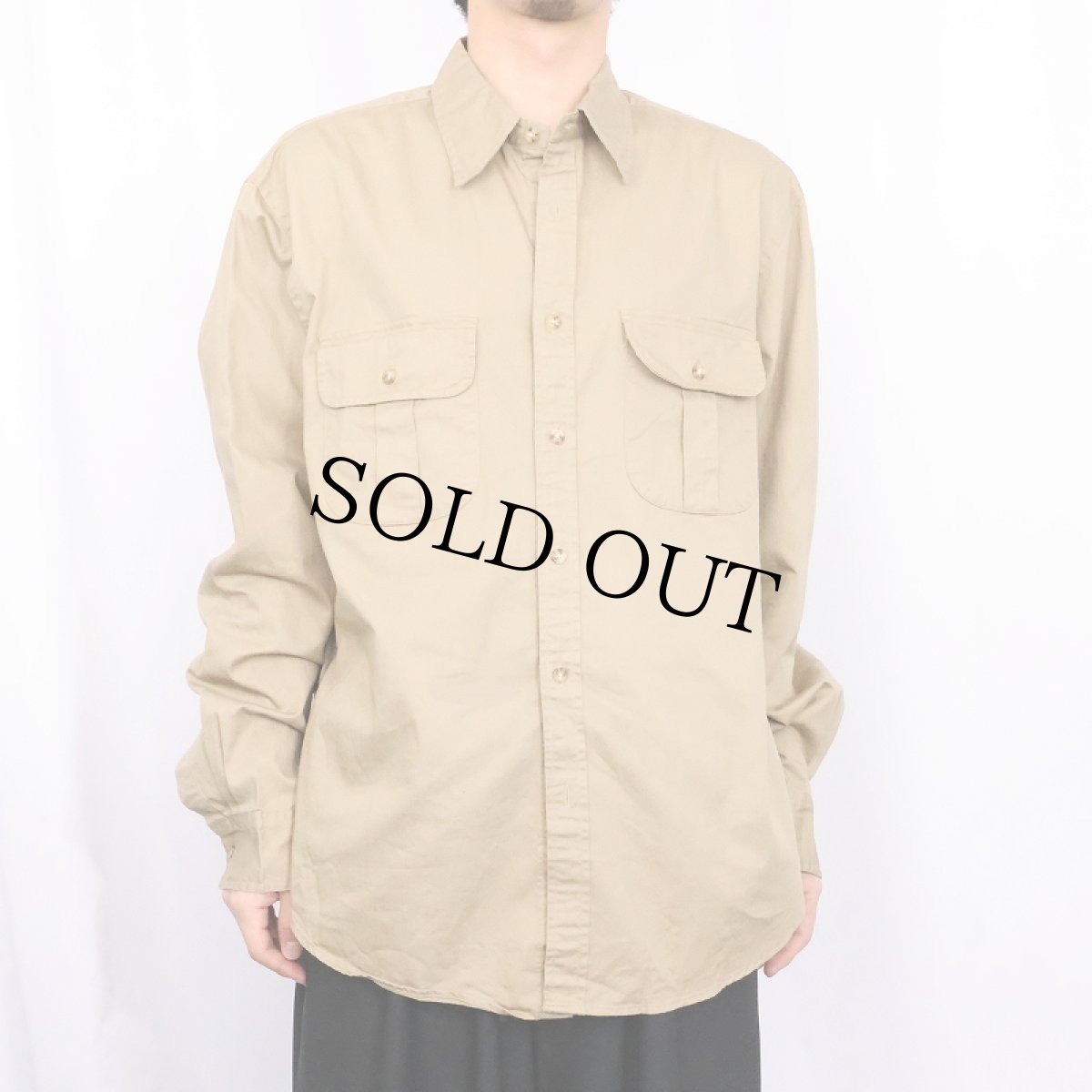 画像2: J.CREW コットンツイル ワークシャツ L (2)