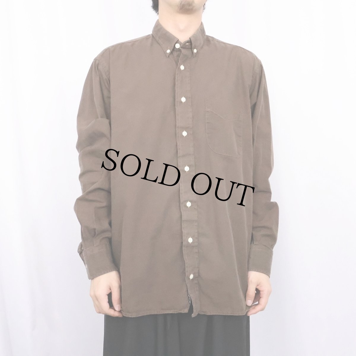 画像2: 80's GITMAN BROS USA製 千鳥柄 コットンボタンダウンシャツ L (2)