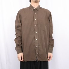 画像2: 80's GITMAN BROS USA製 千鳥柄 コットンボタンダウンシャツ L (2)