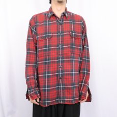 画像2: 90's POLO SPORT Ralph Lauren チェック柄 ヘビーネルシャツ L (2)