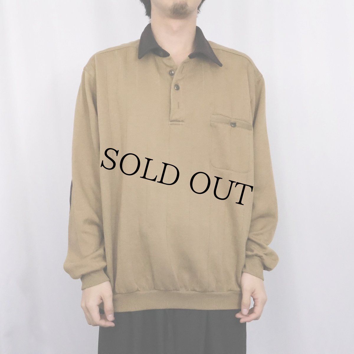 画像2: 90's Scandia Woods エルボーパッチ付き プルオーバースウェット 2XL (2)