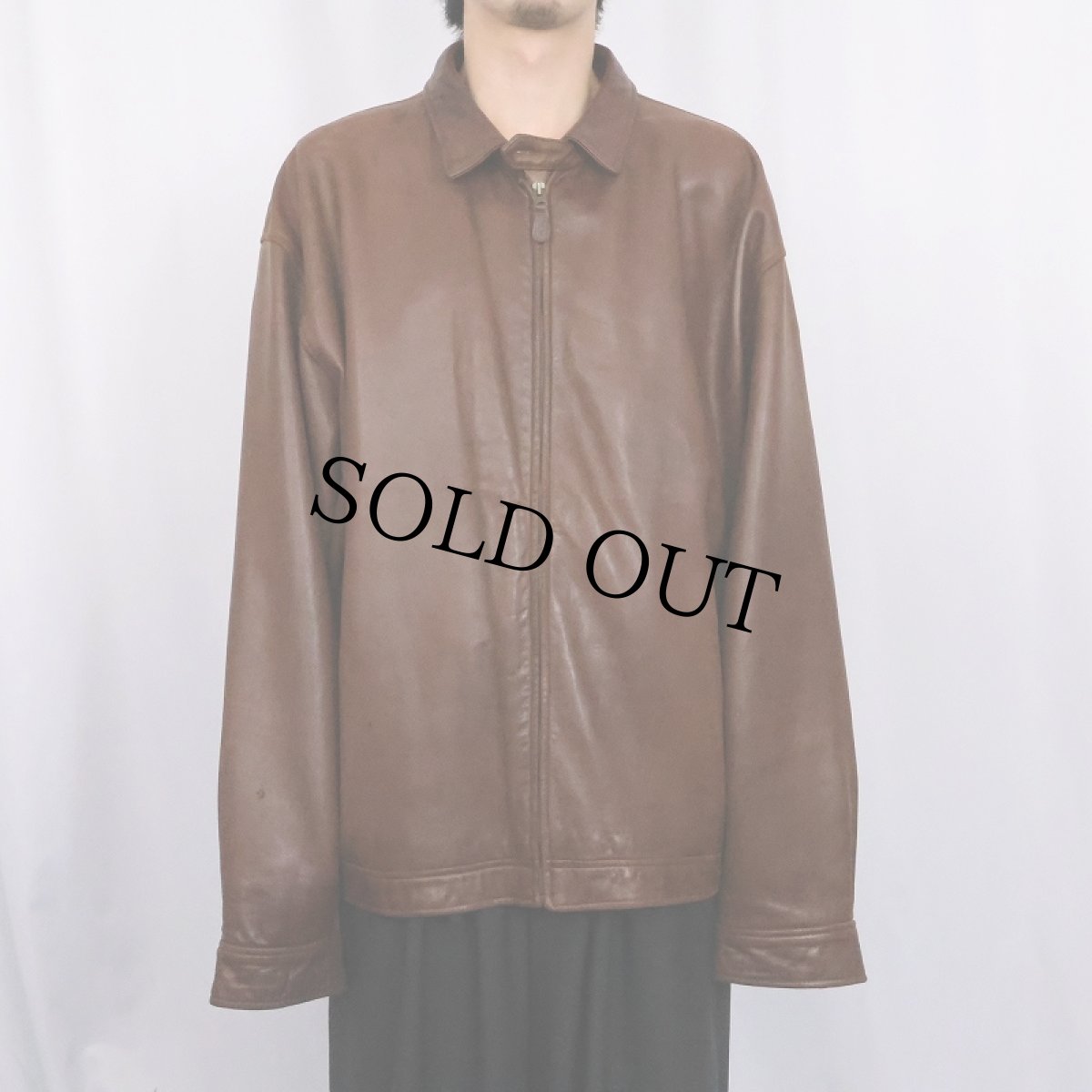 画像2: POLO Ralph Lauren ラムレザー スイングトップ XXL (2)