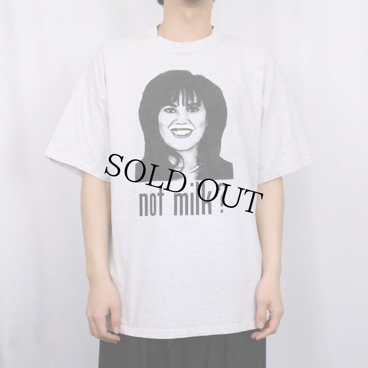 画像2: 90〜2000's USA製 "not milk?" パロディプリントTシャツ XL (2)