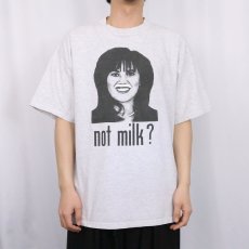 画像2: 90〜2000's USA製 "not milk?" パロディプリントTシャツ XL (2)