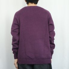 画像3: 90's LANDS' END JAPAN製 Vネック コットンニットセーター L (3)