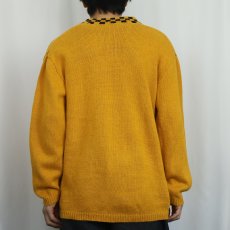 画像3: 80〜90's SK WEAR ラミー×コットン Vネックニットセーター S (3)