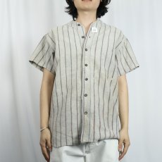 画像2: 30〜40's ストライプ柄 ウールベースボールシャツ  (2)