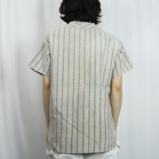 画像3: 30〜40's ストライプ柄 ウールベースボールシャツ  (3)