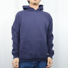 画像2: 80's RUSSELL ATHLETIC USA製 無地スウェットフーディー NAVY L (2)
