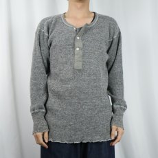 画像2: 〜80's STANFIELD'S CANADA製 ヘンリーネック ウール×アクリル ニットセーター S (2)