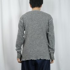 画像3: 〜80's STANFIELD'S CANADA製 ヘンリーネック ウール×アクリル ニットセーター S (3)