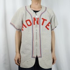 画像3: 50's ERNIE ROSE USA製 "MONTE" フルジップ ウールベースボールシャツ SIZE40 (3)