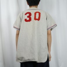 画像4: 50's ERNIE ROSE USA製 "MONTE" フルジップ ウールベースボールシャツ SIZE40 (4)