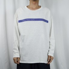 画像2: 90's Calvin Klein Jeans USA製 ロゴプリントロンT L (2)