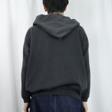 画像3: 無地 フェード スウェットジップパーカー BLACK  (3)