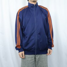 画像2: 80's adidas ロゴ刺繍 サイドライン トラックジャケット NAVY L (2)