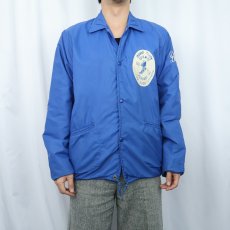 画像2: 70's EMPIRE Sporting Goods "INDOOR TRACK CHAMPS" ウイングフット フロッキープリント ナイロンコーチジャケット S (2)