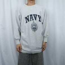 画像2: 90's EPIC REVERSE WEAVE TYPE  "U.S.NAVY" プリントスウェット L (2)
