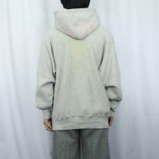 画像4: 90's MacGregor Sand-Knit REVERSE WEAVE TYPE コットン×レーヨン "WISCONSIN ATH.DEPT L" プリントスウェットフーディー L (4)