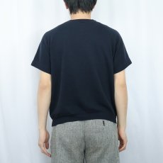 画像3: 70's〜 U.S.NAVY フロッキープリント 半袖スウェット NAVY  (3)