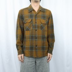 画像2: 60〜70's PENDLETON チェック柄 ウールオープンカラーシャツ M (2)