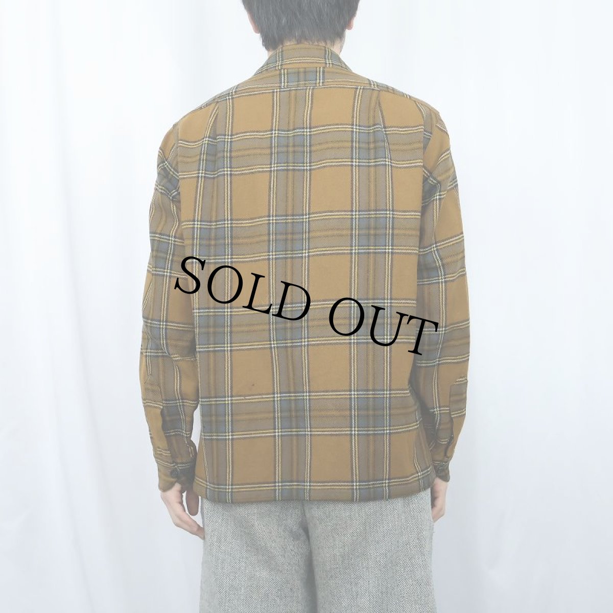 画像3: 60〜70's PENDLETON チェック柄 ウールオープンカラーシャツ M (3)