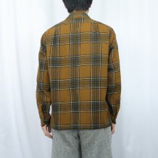 画像3: 60〜70's PENDLETON チェック柄 ウールオープンカラーシャツ M (3)